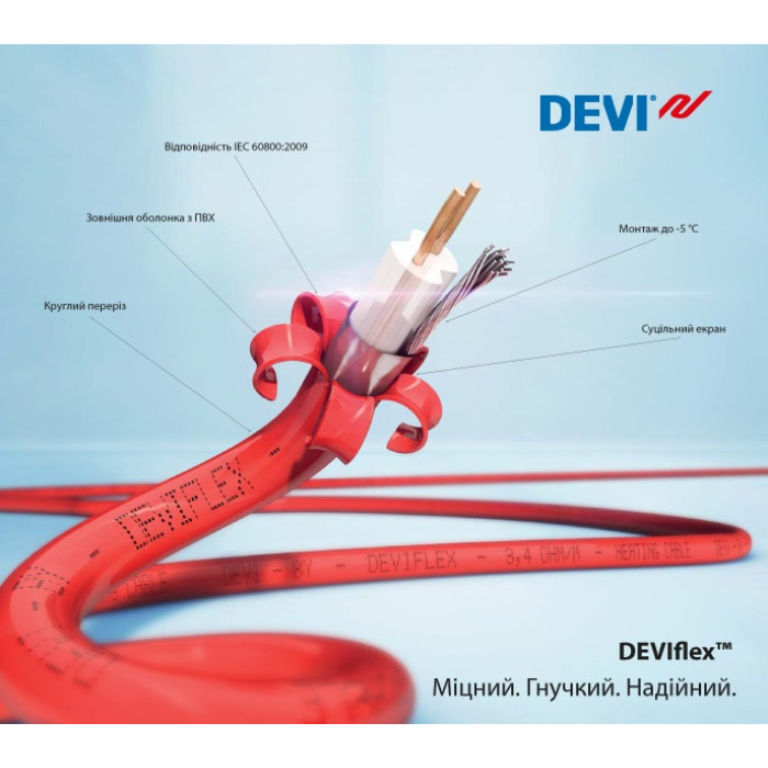 Нагрівальний кабель DEVIflex 10T (Данія)