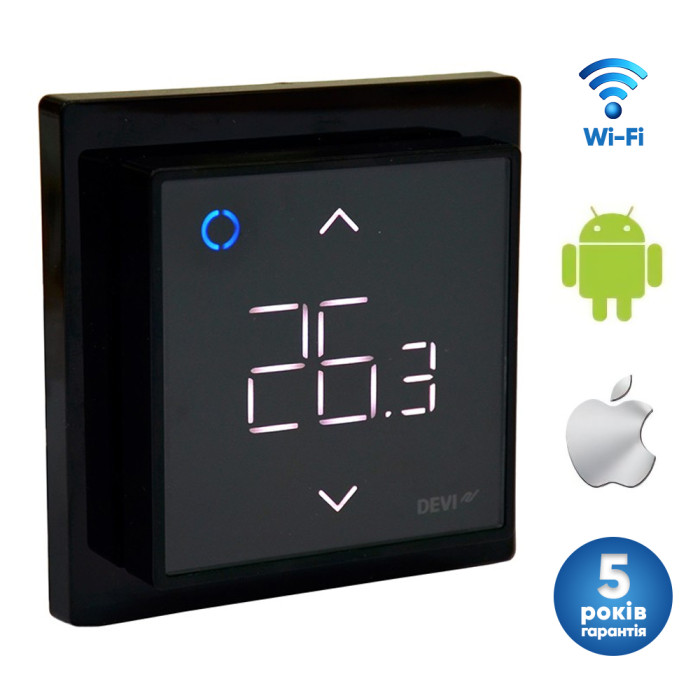 Wi-FI Терморегулятор Devireg Smart (Black)