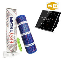 Комплект для теплого пола Нагрівальний мат Easytherm EM (Латвия)  + Wifi Терморегулятор Castle АС 602 Н