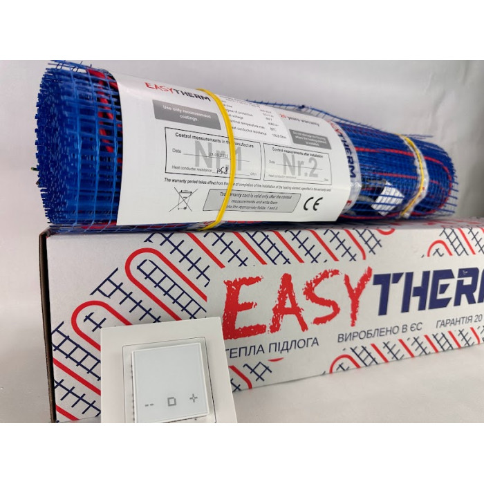Комплект теплої підлоги Нагрівальний мат Easytherm EM + Wifi Терморегулятор Castle АС 602 Н