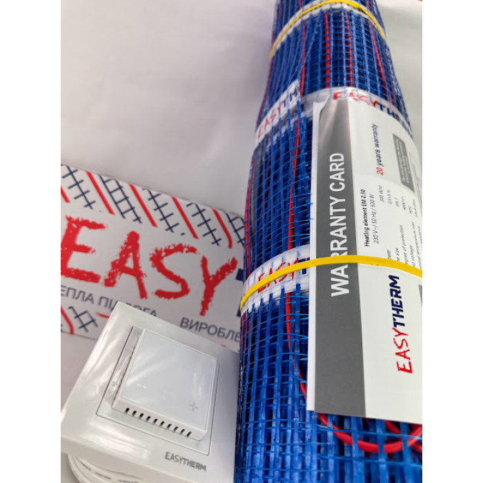 Комплект теплої підлоги Нагрівальний мат Easytherm EM + Wifi Терморегулятор Castle АС 602 Н