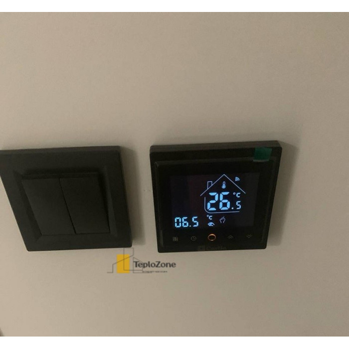 Wi-Fi Терморегулятор Іn-therm PWT 002 Wi-Fi Double Black - чорний матовый корпус та чорний єкран.