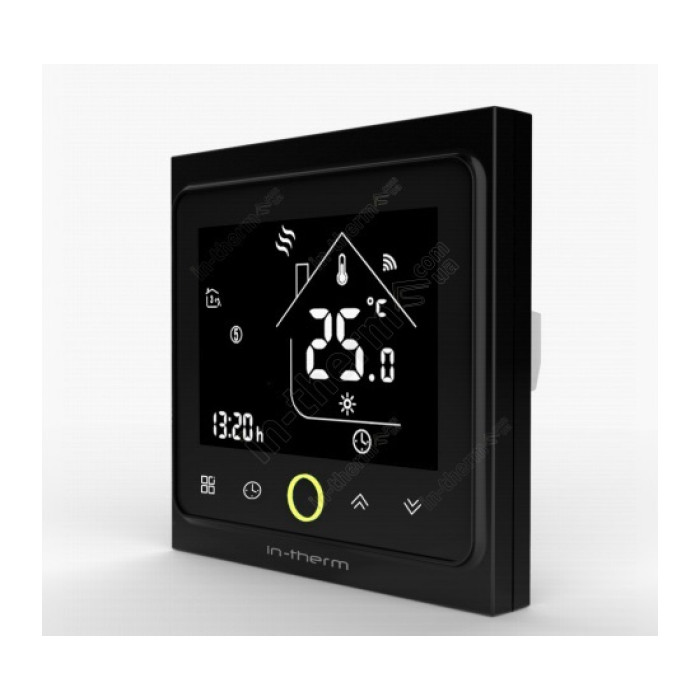 Wi-Fi Терморегулятор Іn-therm PWT 002 Wi-Fi Double Black - чорний матовый корпус та чорний єкран.