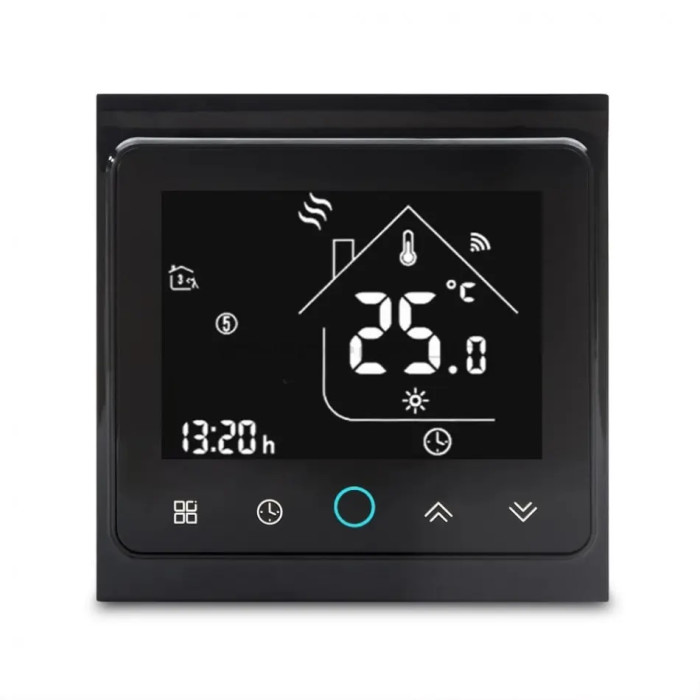 Wi-Fi Терморегулятор Іn-therm PWT 002 Wi-Fi Double Black - чорний матовый корпус та чорний єкран.